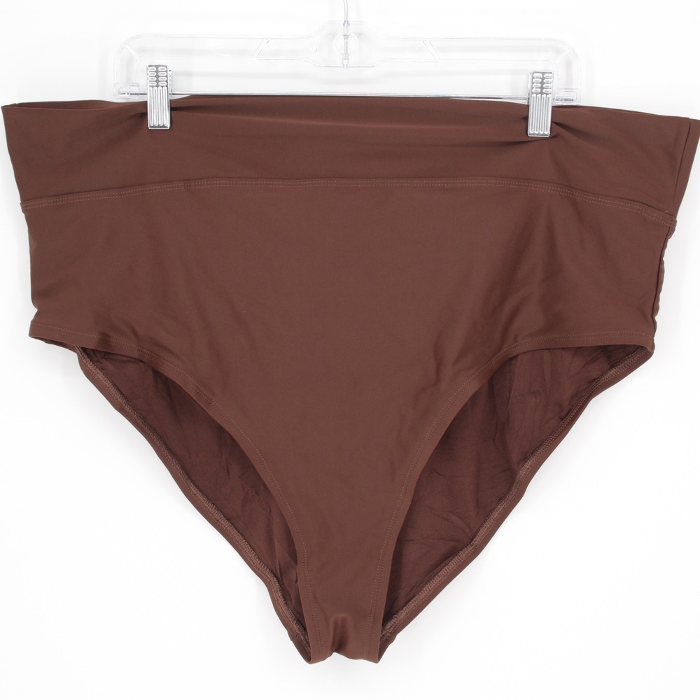 Time and Tru Women's‎ Brown High Waist Bikini Bottom Size 2X